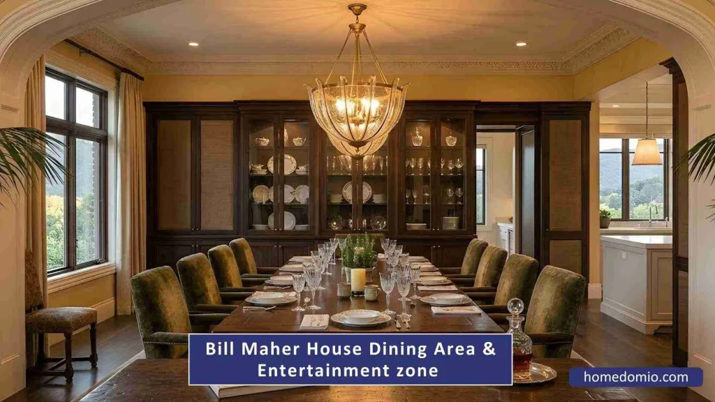 Bill Maher House: Inside His $25M Beverly Hills Mansion 6 Dining area & Entertainment Zone