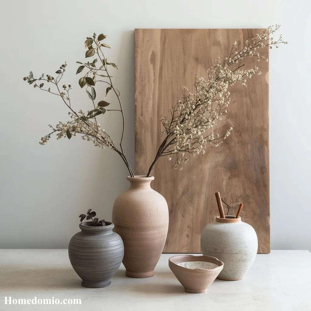 Japandi Living Room ideas for Modern homes: Interior Trends 2026 12 Earthy Ceramic and Handmade Accents