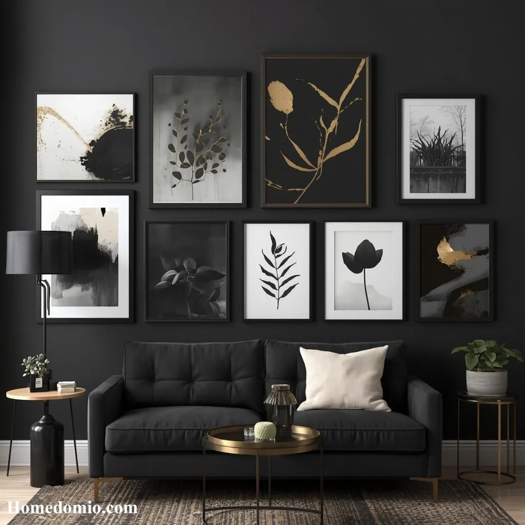 Moody Dark Gallery Wall as a Design Statement