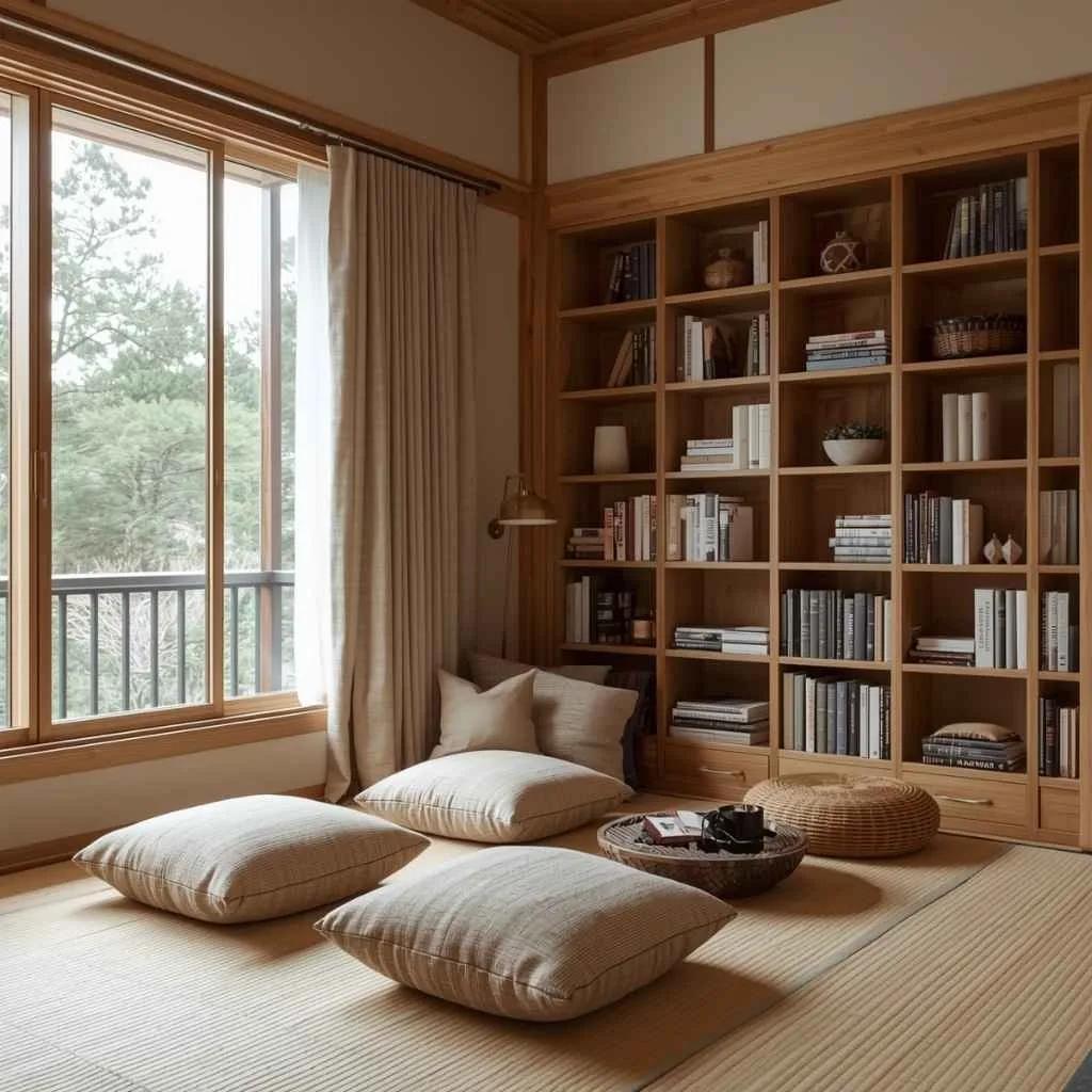 Cozy Floor Seating Reading Nook