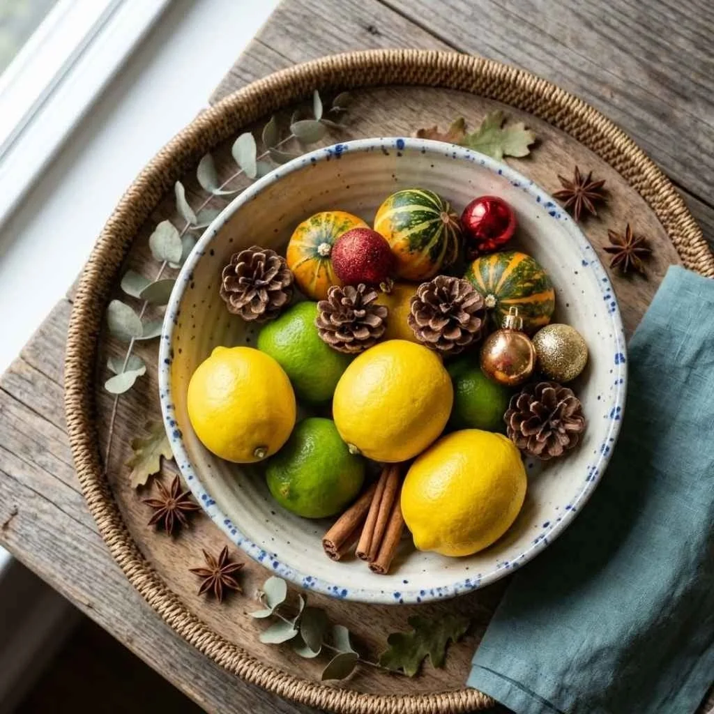 A Bowl of Seasonal Fruit or Objects