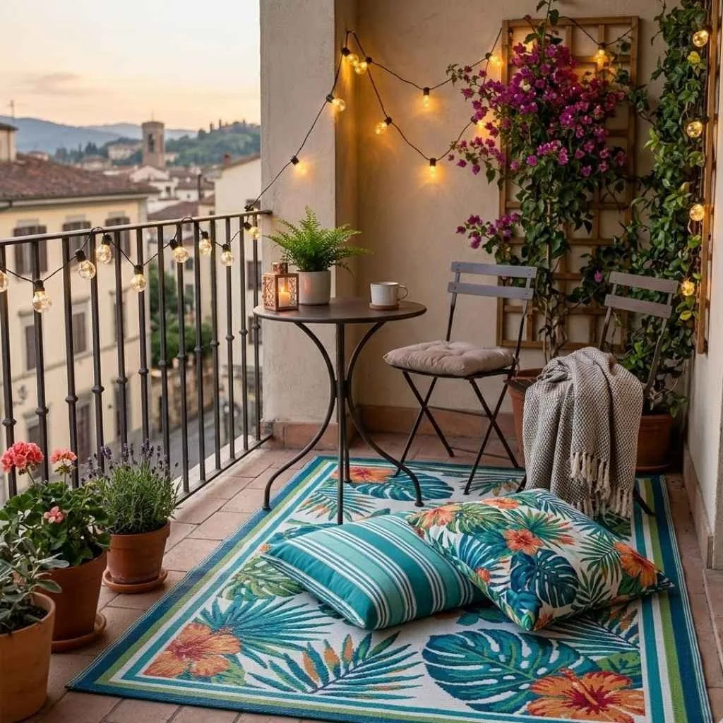 Outdoor Balcony Corner Rug