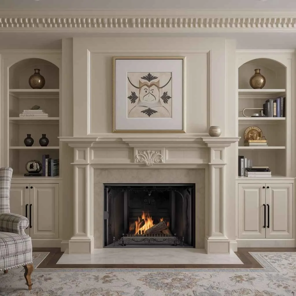 Plaster Fireplace Design Ideas: Transform Your Living Space Into a Stunning Focal Point 2 Classic Venetian Plaster Elegance