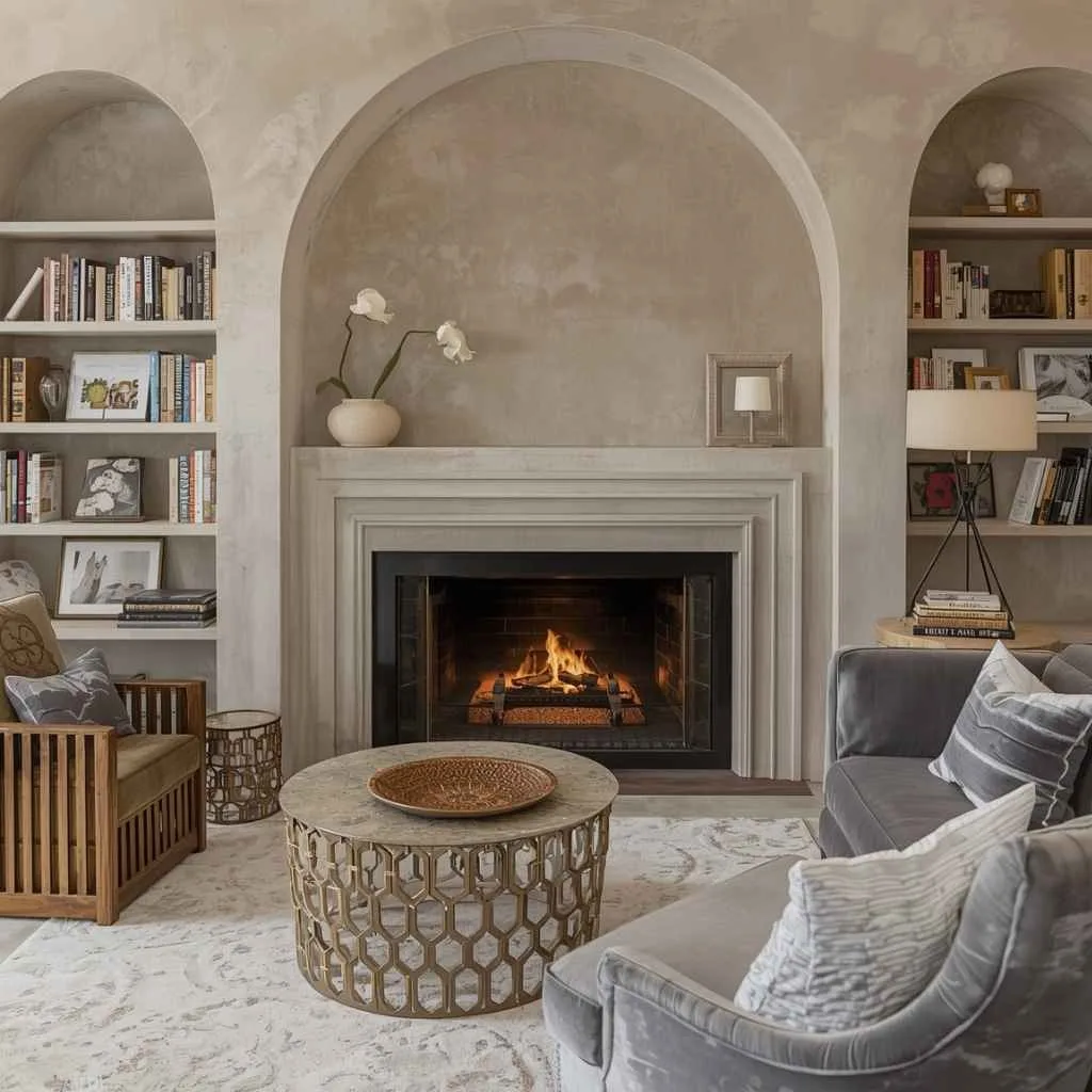 Plaster Fireplace Design Ideas: Transform Your Living Space Into a Stunning Focal Point 9 Arched Plaster Fireplace Surround