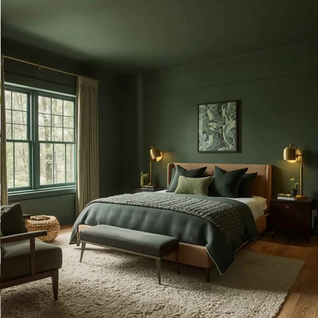 Dark Sage Green Bedroom for a Cozy Cave Vibe