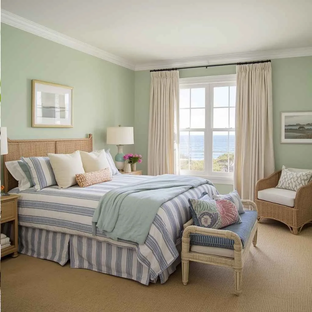  Sage Green and Blue Tones for a Coastal Bedroom
