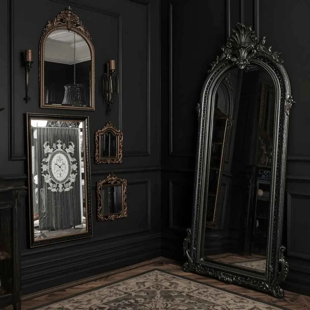 Ornate Dark Mirrors for Drama and Depth