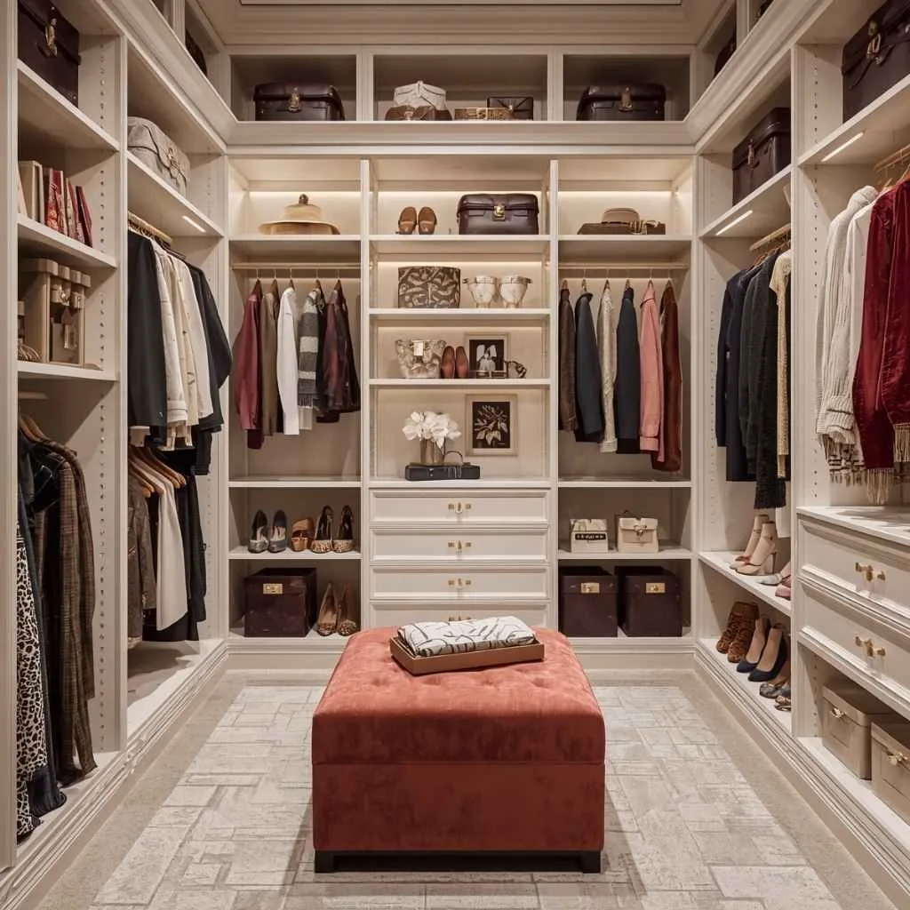 An Organized and Stylish Walk-In Wardrobe