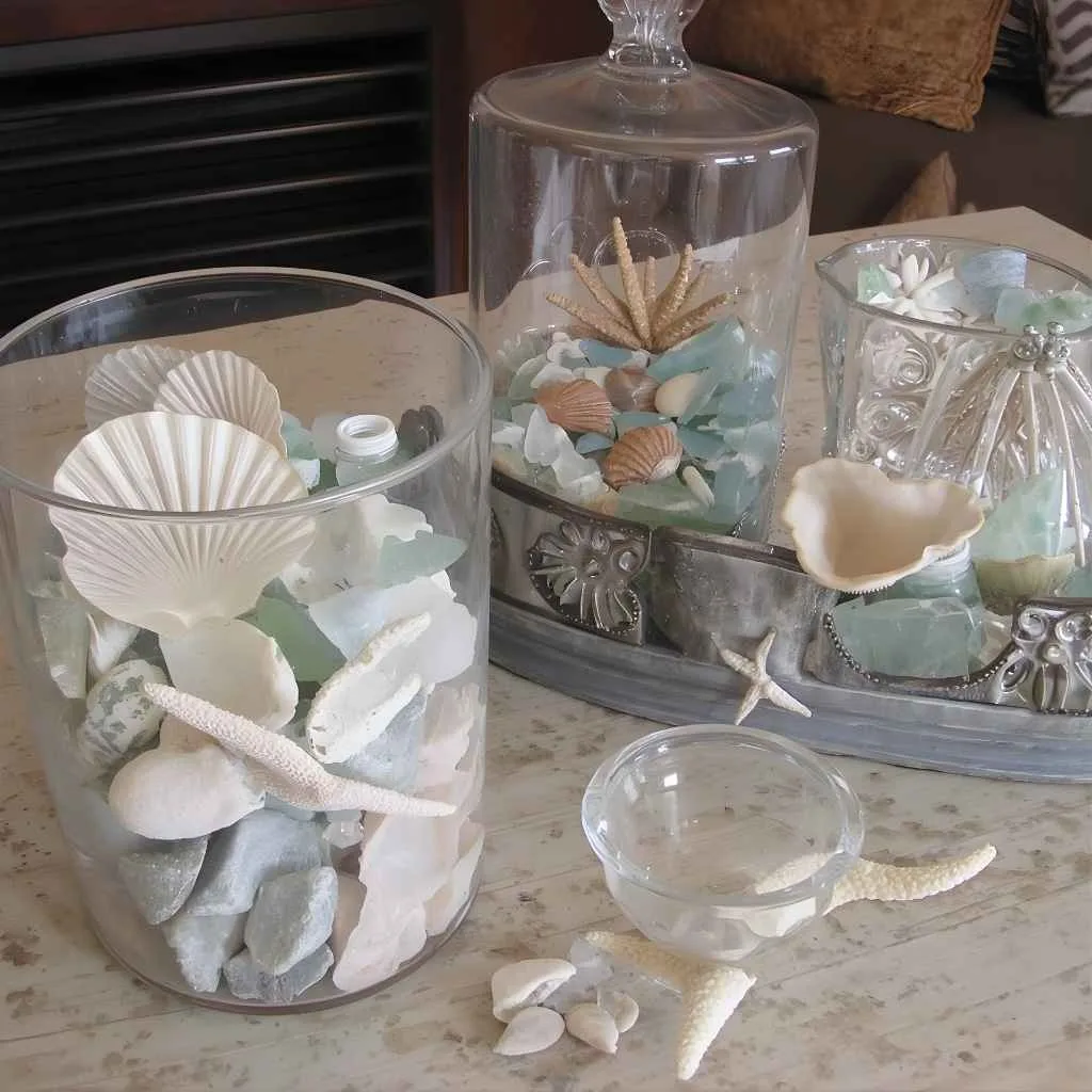 Use Sea Glass and Shell Collections as Decor