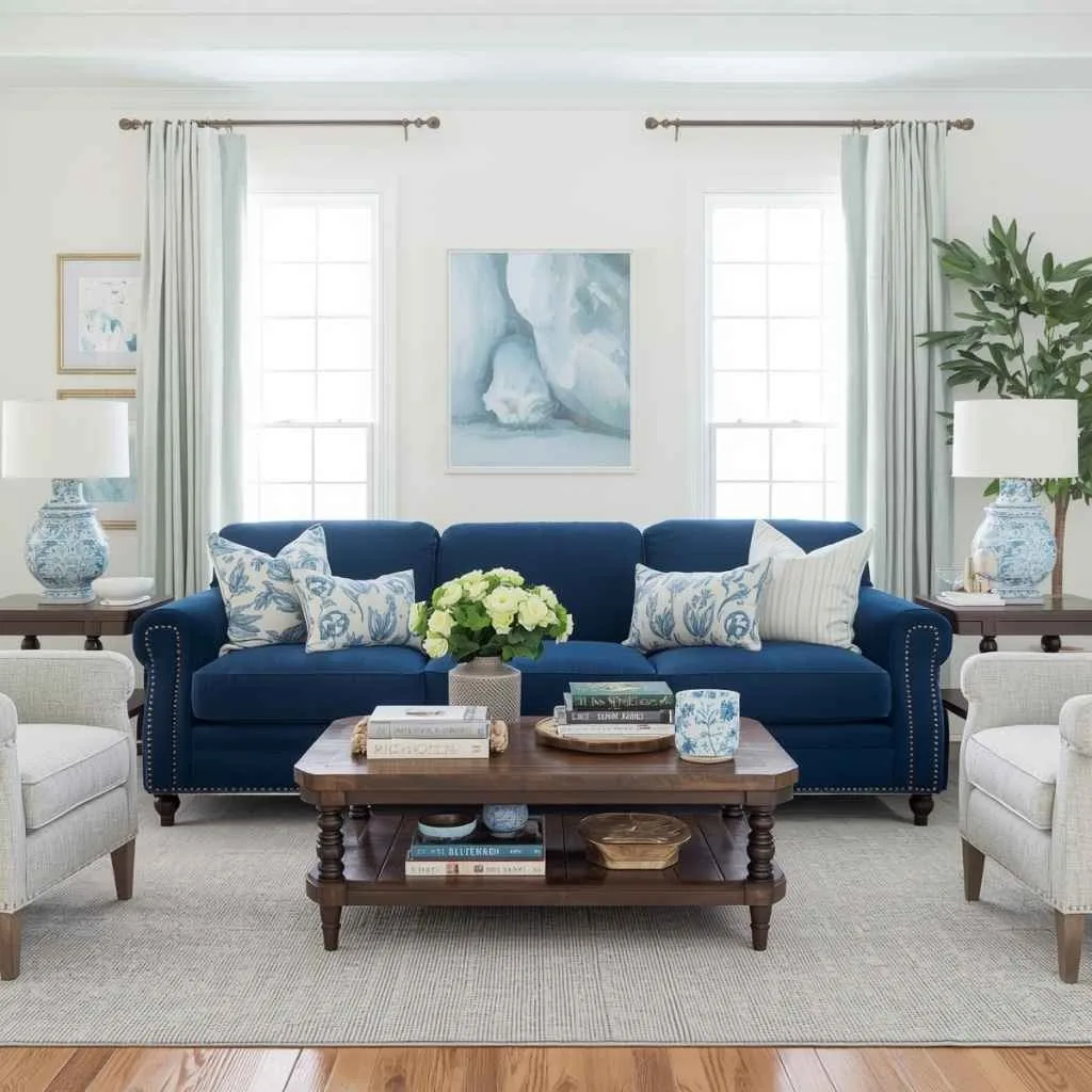 Powder Blue Walls with Crisp White Trim
