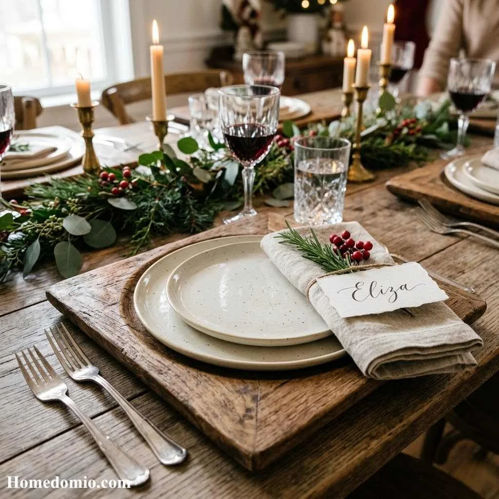 Rustic Wooden Charger Plate Settings