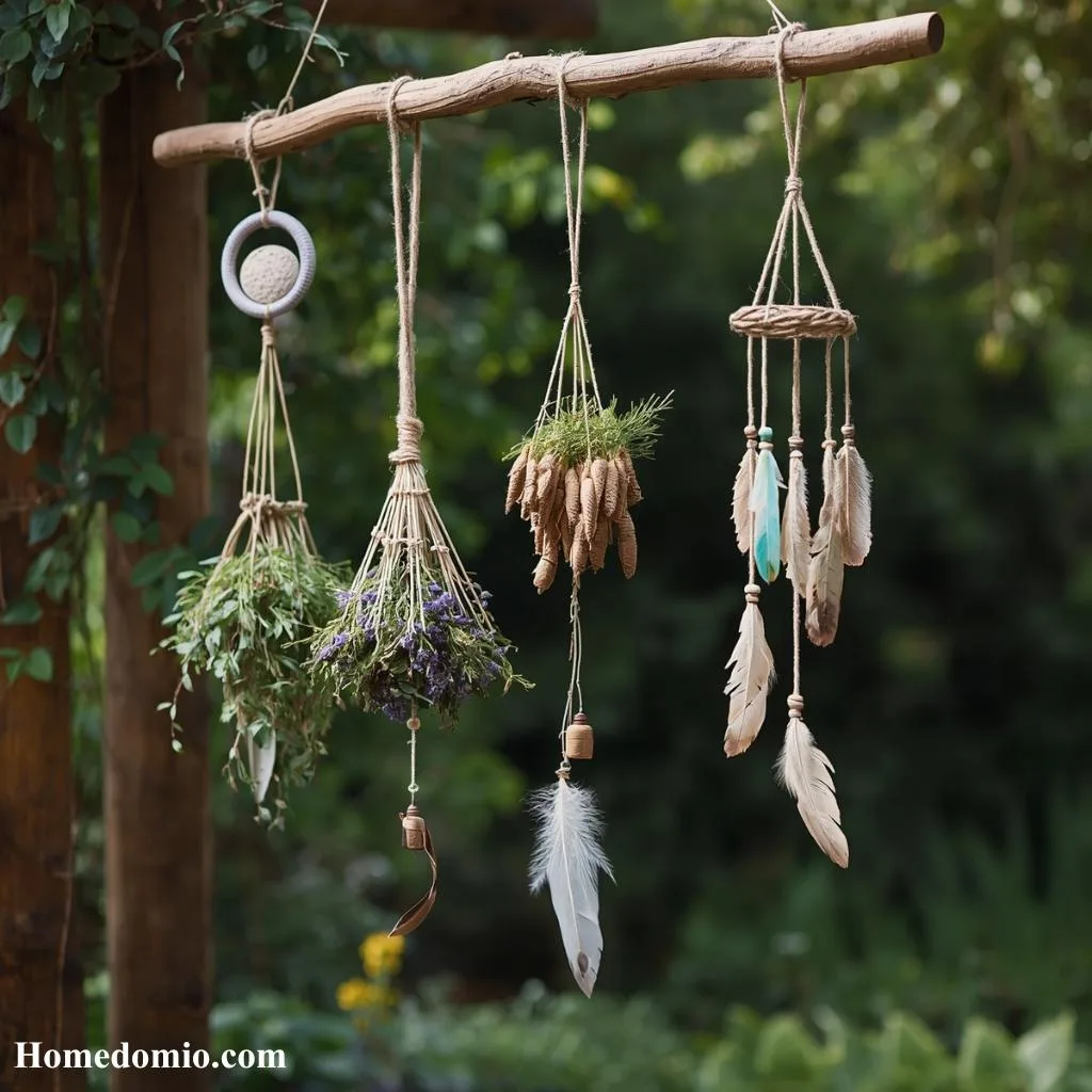 Wind Chimes and Hanging Botanical Bundles