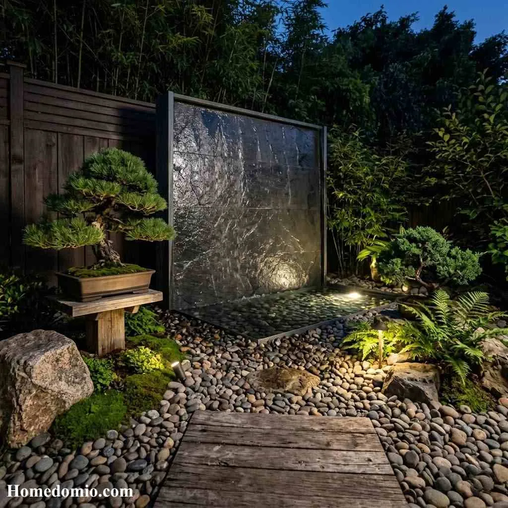 Zen Meditation Garden and Water Wall