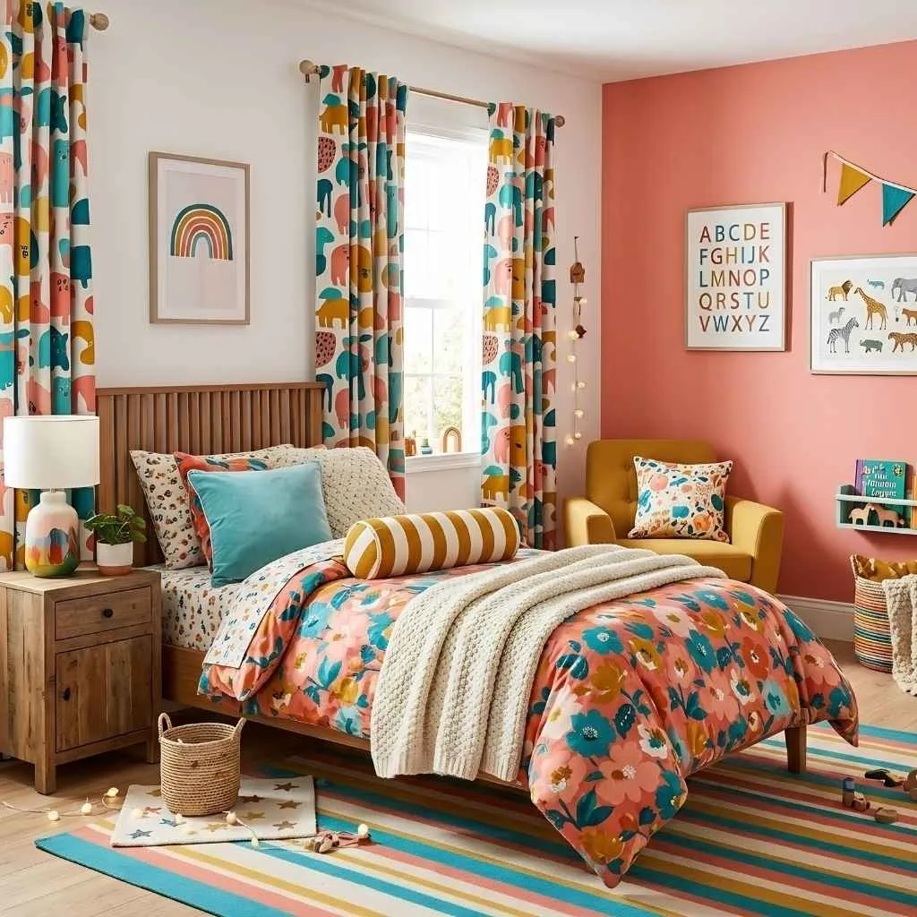 Kids Bedroom Design Ideas: 12 Creative Ways to Create a Space They Will Love 12 Mix Patterns and Textures for a Playful Look