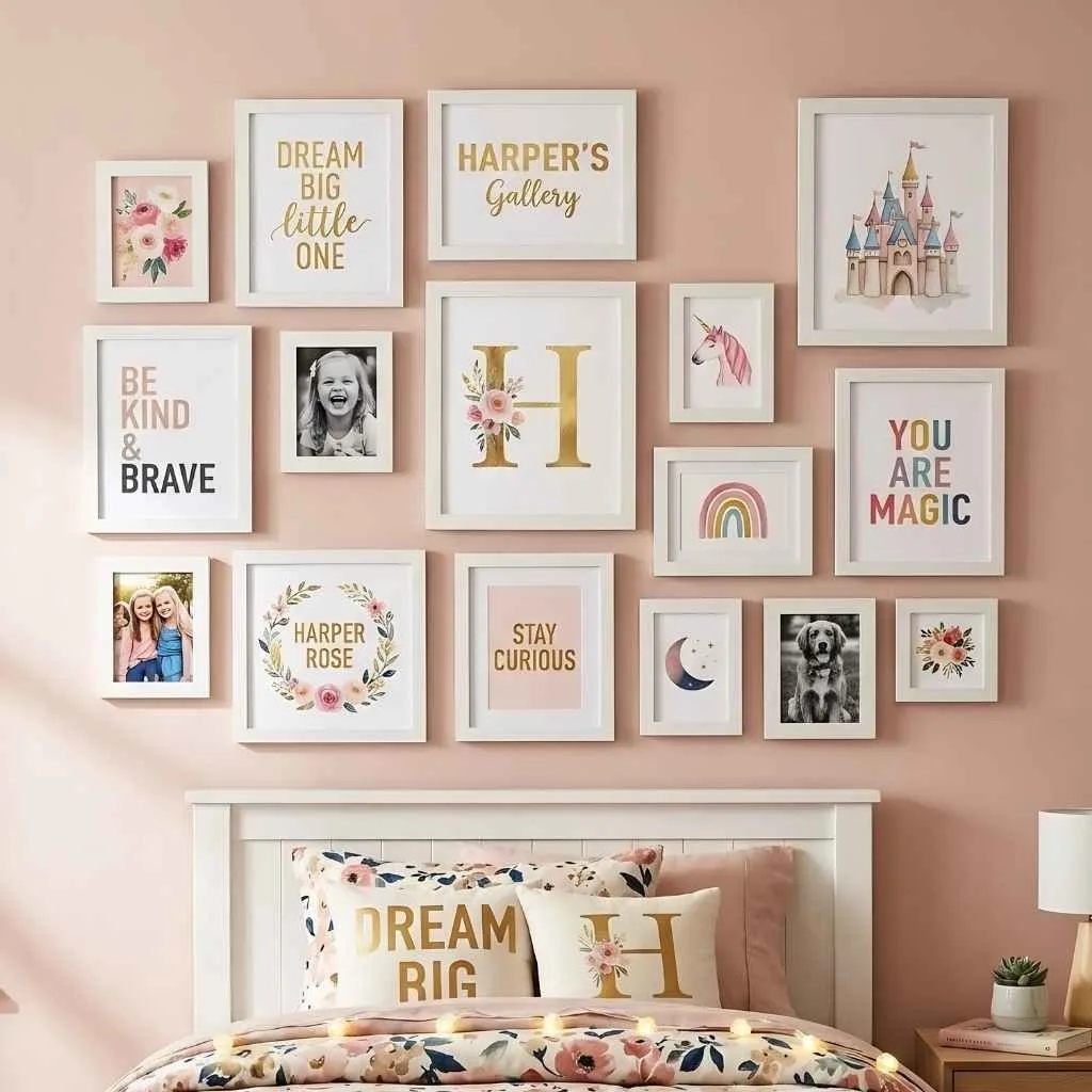 Gallery Wall with Personalized Art Prints