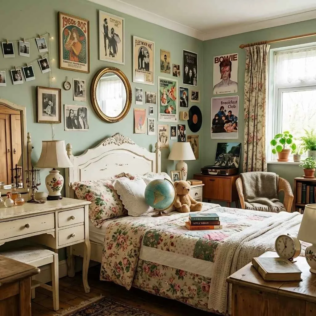 Vintage and Retro Inspired Nostalgic Bedroom