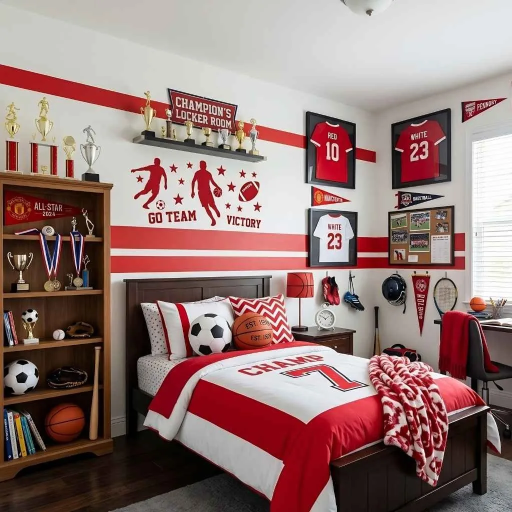 Sports-Inspired Red and White