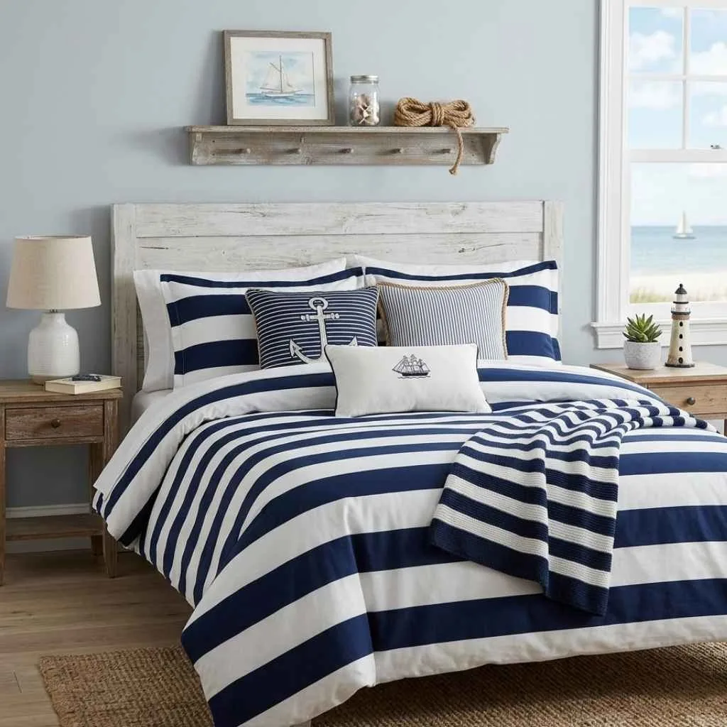 Nautical Striped Bedding and Textiles
