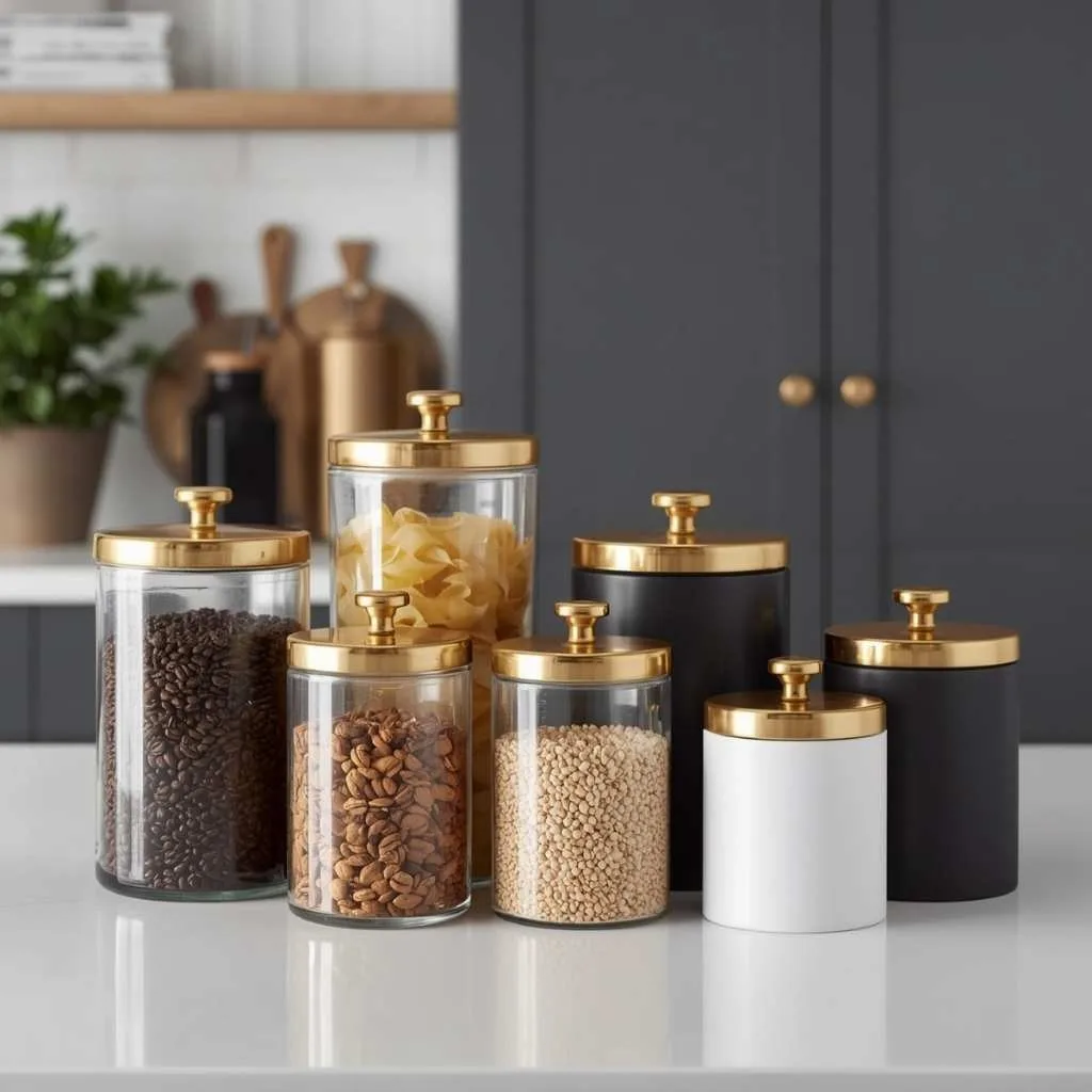 Kitchen Island Decor Ideas: 12 Creative Ways to Style the Heart of Your Home 10 Display a Stylish Collection of Jars and Canisters