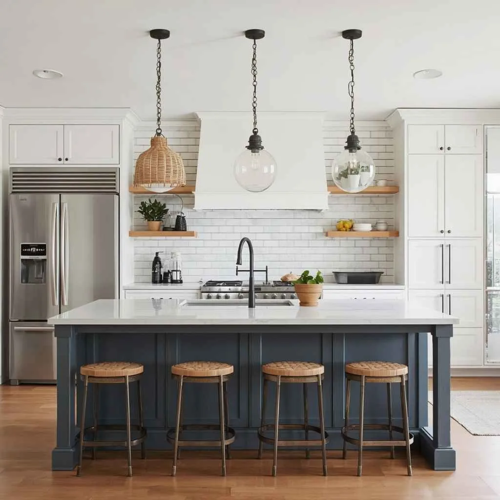 Kitchen Island Decor Ideas: 12 Creative Ways to Style the Heart of Your Home 5 Hang Statement Pendant Lights Above Your Island