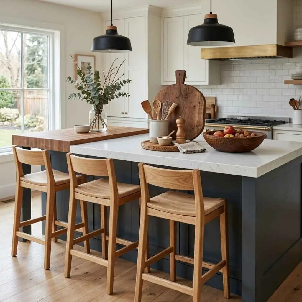 Kitchen Island Decor Ideas: 12 Creative Ways to Style the Heart of Your Home 9 Incorporate Natural Wood Elements for Warmth and Texture