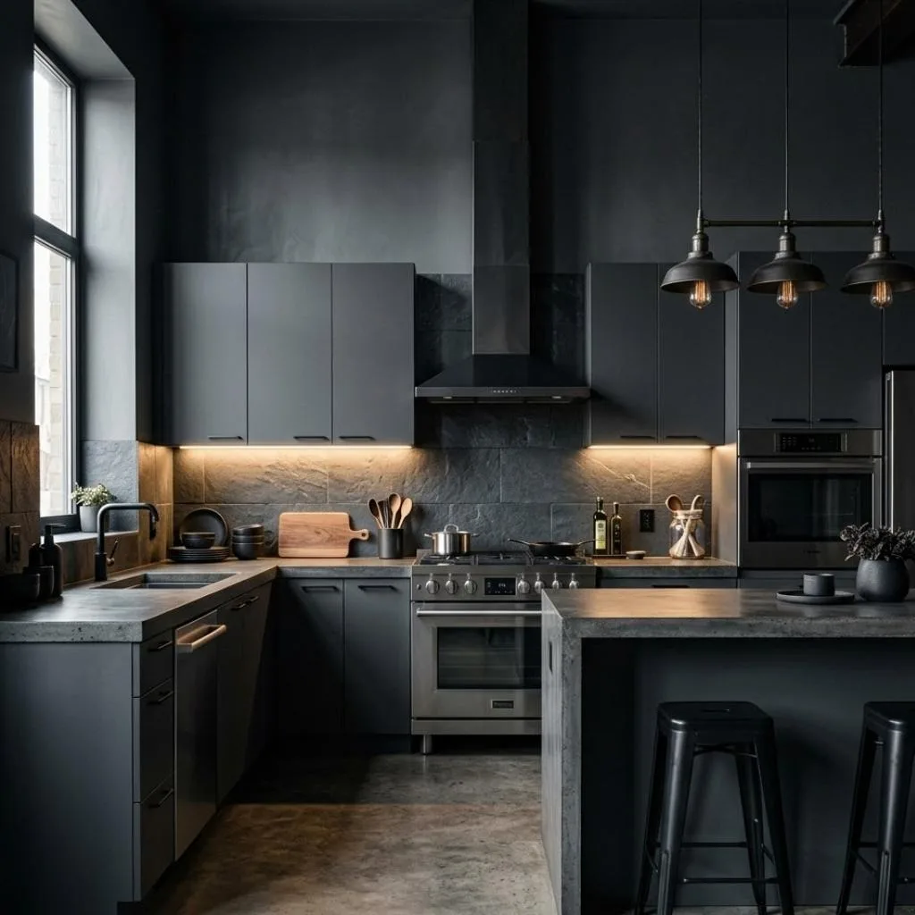 Moody Charcoal and Slate Gray