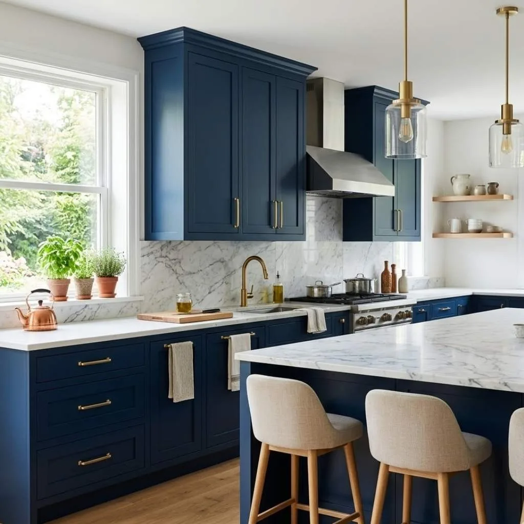  Bold Navy Blue Cabinets