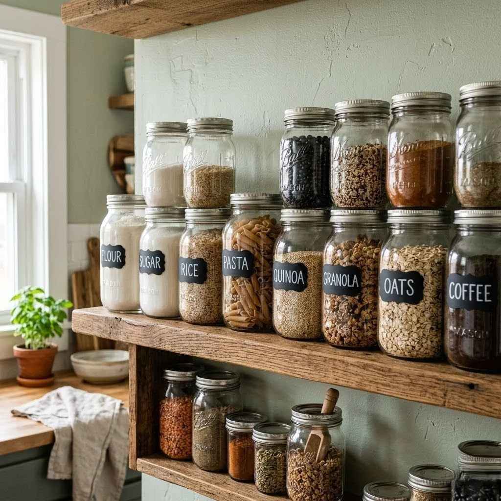  Mason Jar Stations for Dry Goods That Look Amazing