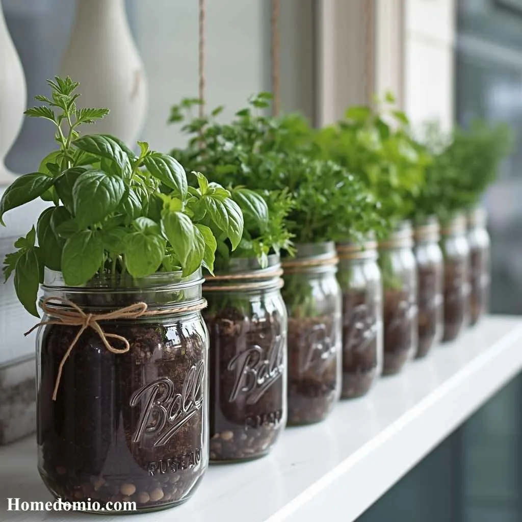 Mason Jar Herb Garden