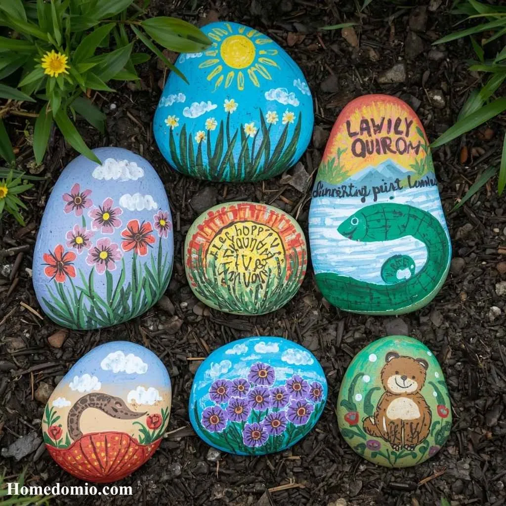 Hand Painted Garden Rocks and Stepping Stones