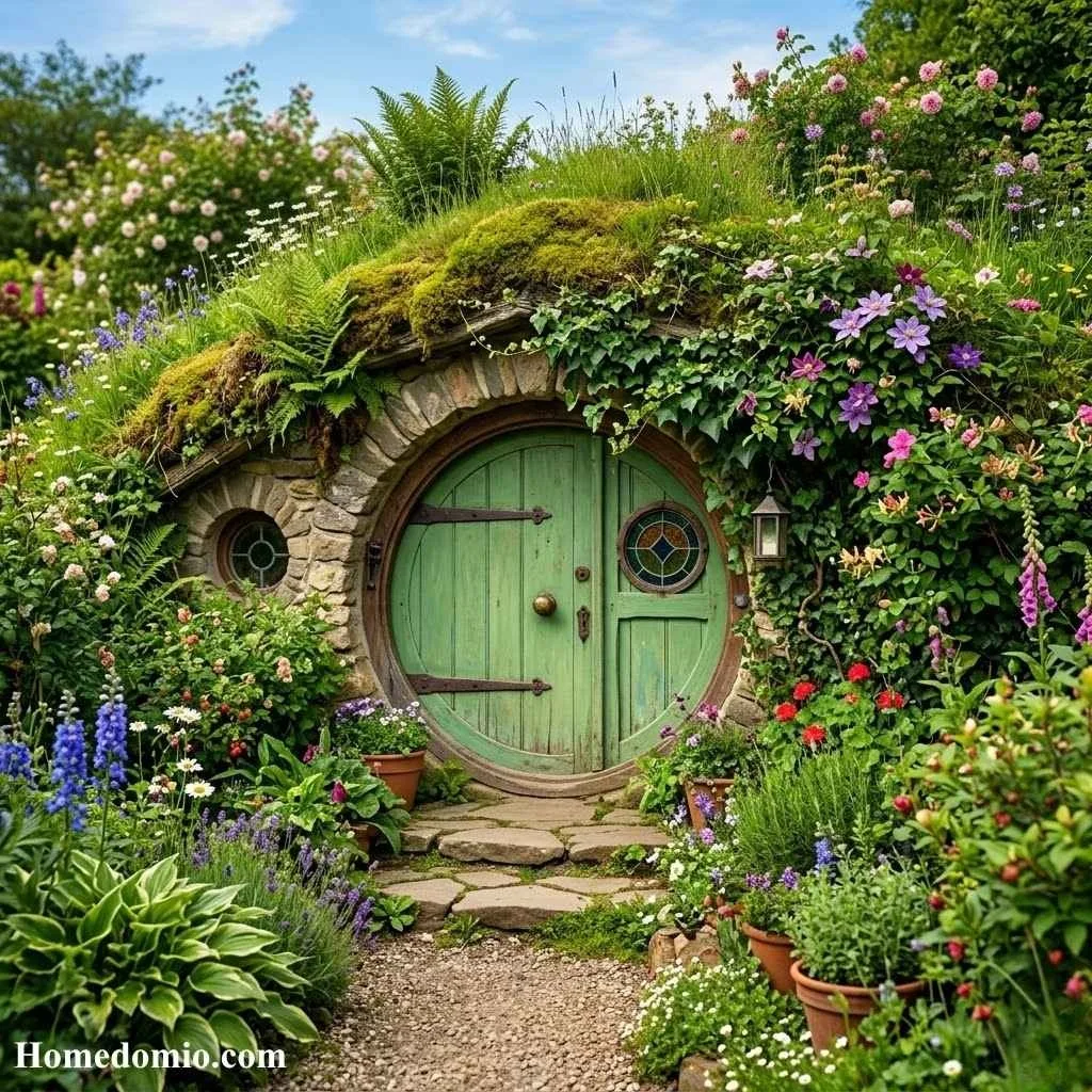 Hobbit Hole Garden Door Feature