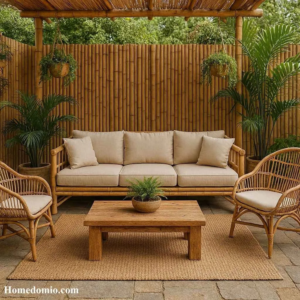 Bamboo and Rattan Outdoor Living Room