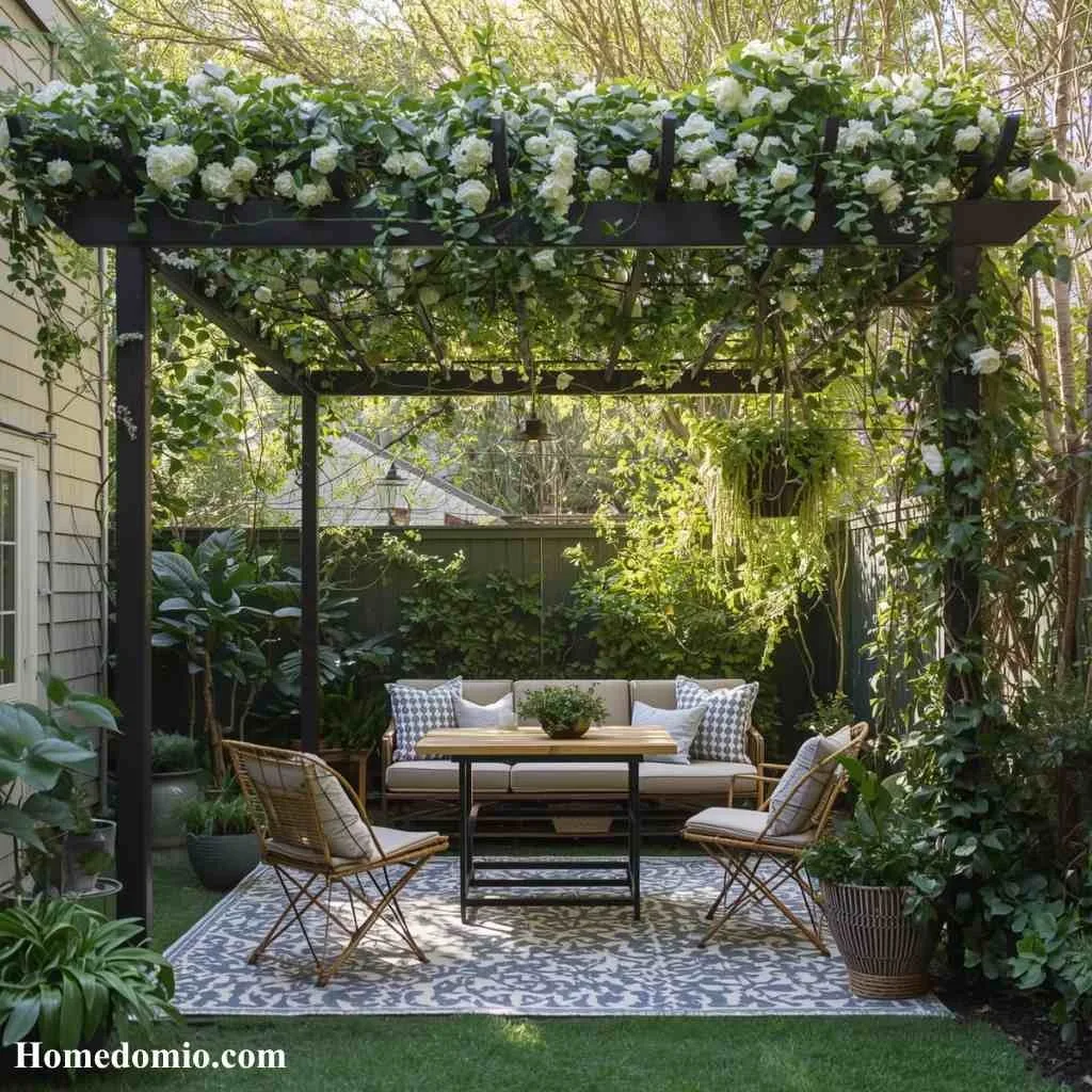 Pergola with Climbing Plants