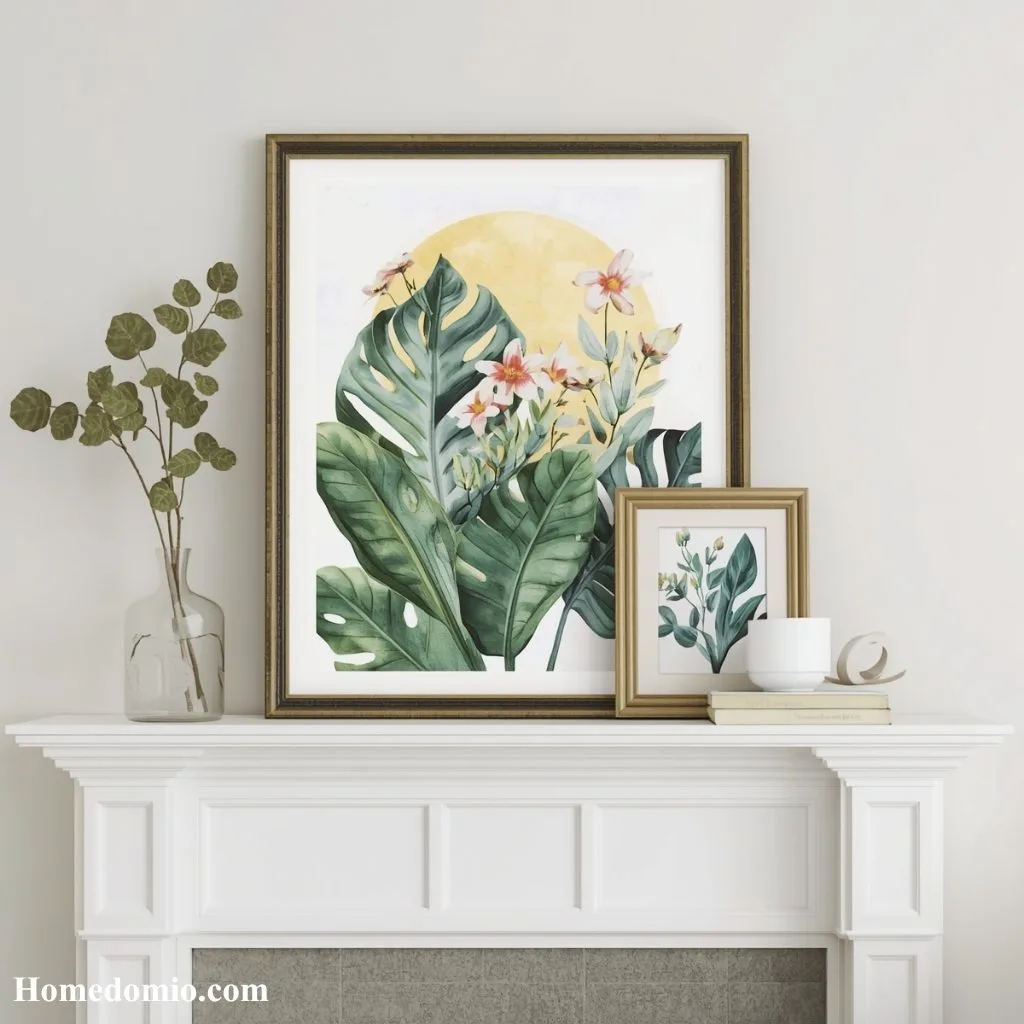 12 Summer Mantel Decor Ideas to Brighten Up 6 Lightweight Summer Artwork or Print