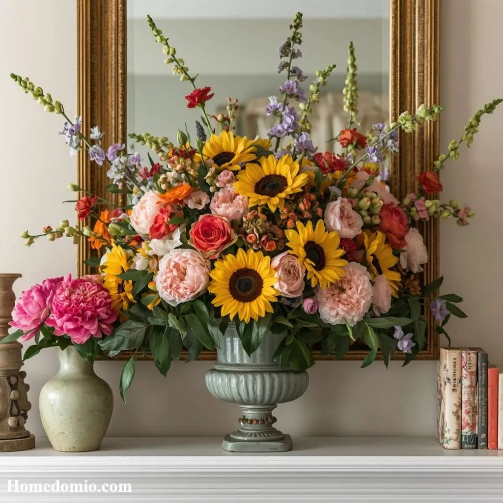 12 Summer Mantel Decor Ideas to Brighten Up 2 Fresh Floral Arrangement Display