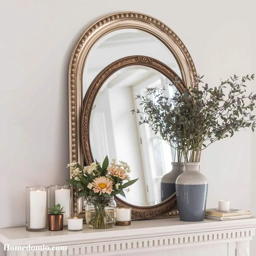 12 Summer Mantel Decor Ideas to Brighten Up 8 Layered Mirror with Seasonal Accents