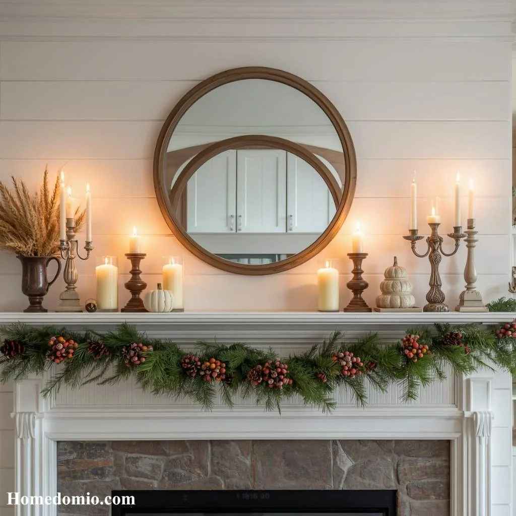 Candlelit Farmhouse Mantel Display