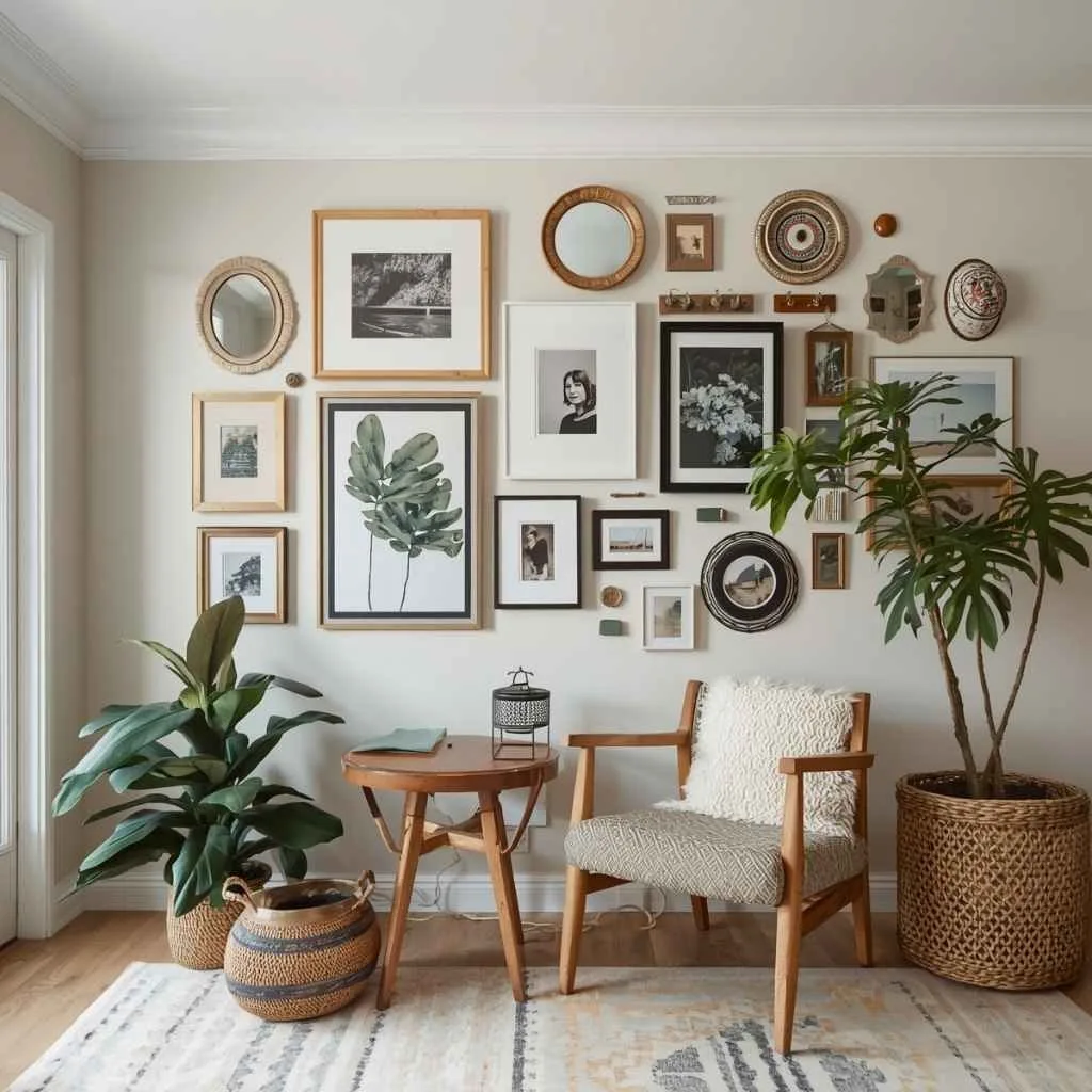 The Eclectic Mix: Art, Photos, and Mirrors