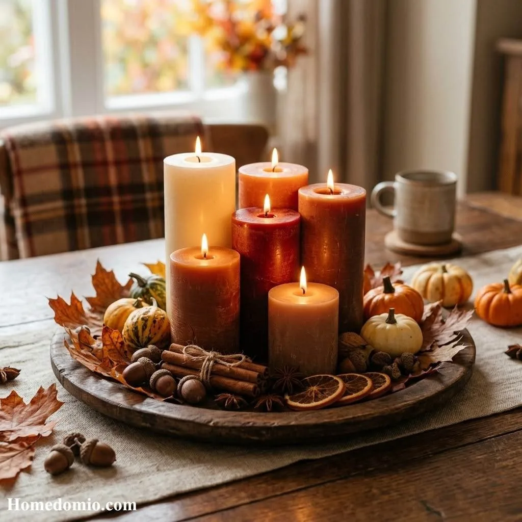 Cozy Candle Cluster Centerpiece