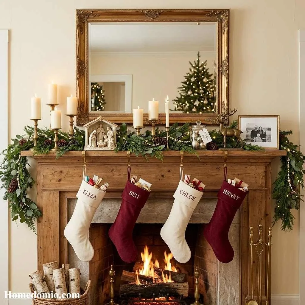 Elegant Mantle Holiday Arrangement