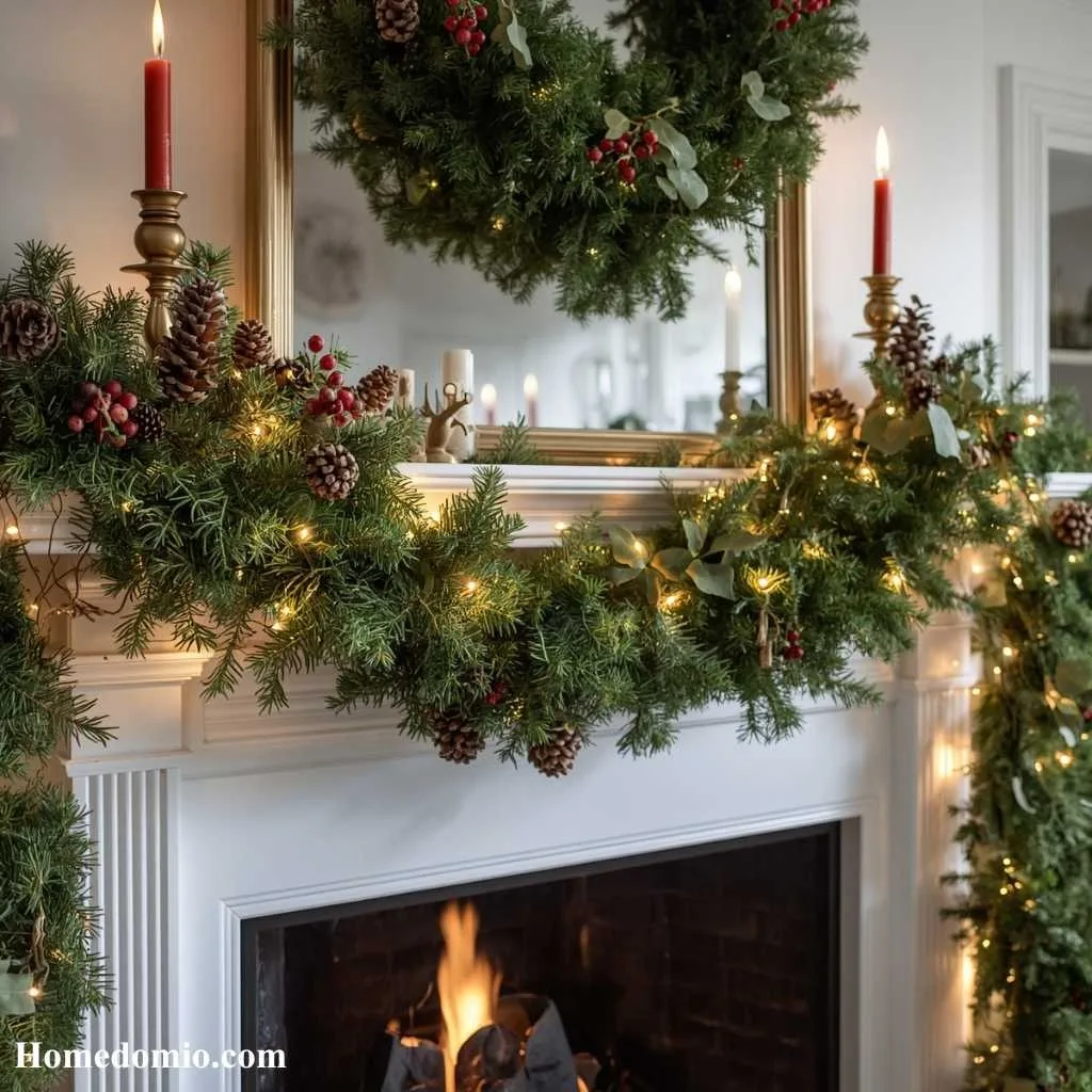 Classic Evergreen Garland Display
