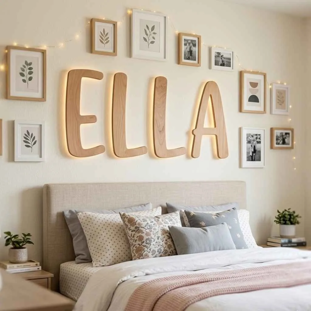 Above Bed Wall Decor Ideas to Transform Your Bedroom 14 Personalized Name or Monogram Wall Letters