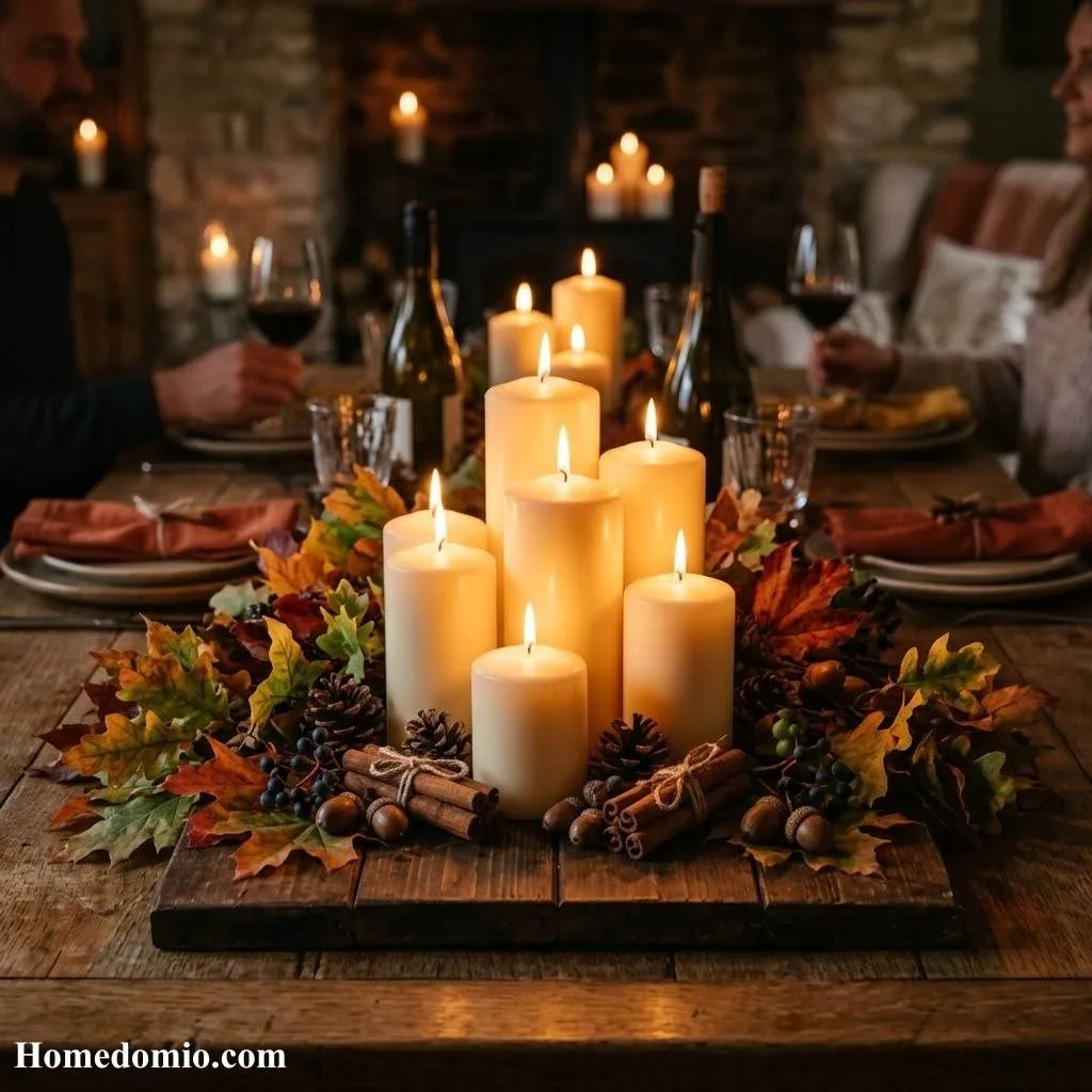 12+ Autumn Tablescape Ideas for a Stunning Seasonal Table 3 Warm Candlelight Tablescape