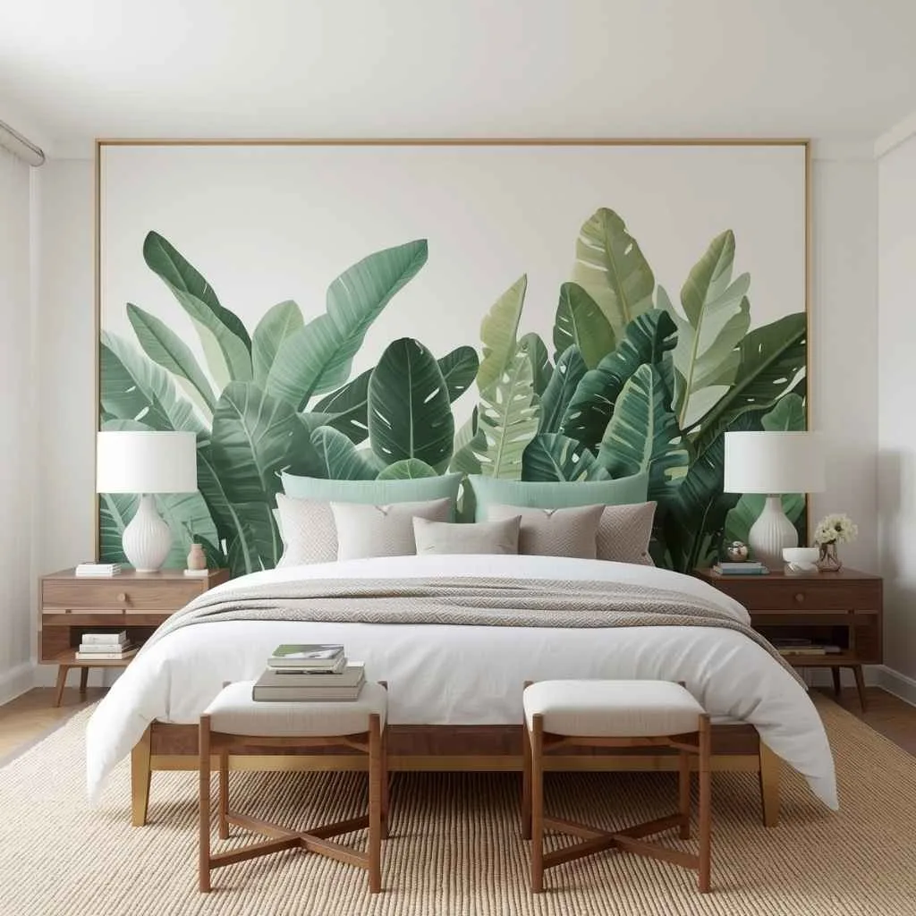 Above Bed Wall Decor Ideas to Transform Your Bedroom 3 Large Statement Botanical or Nature Print
