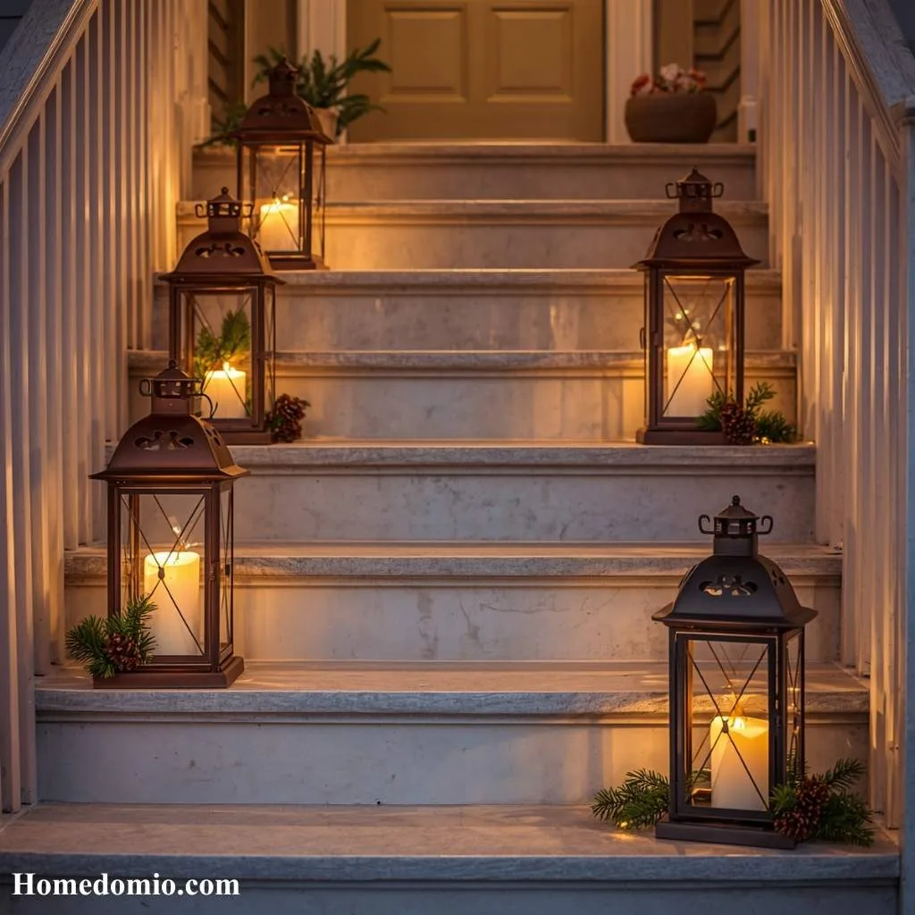 Glowing Lantern Staircase Display