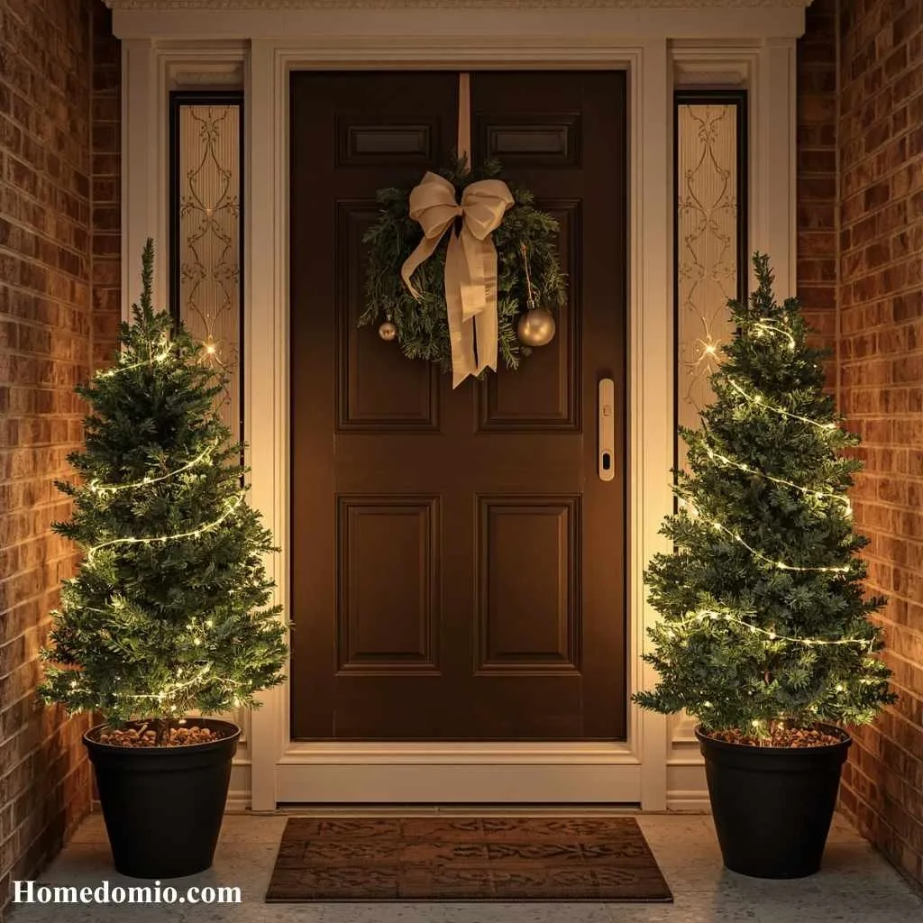  Potted Mini Christmas Trees with Lights