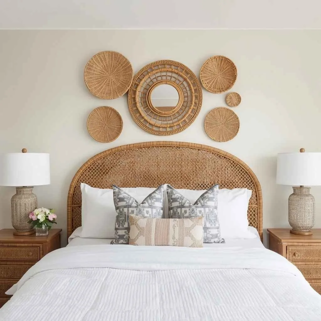 Above Bed Wall Decor Ideas to Transform Your Bedroom 13 Wicker or Rattan Wall Decor Panels