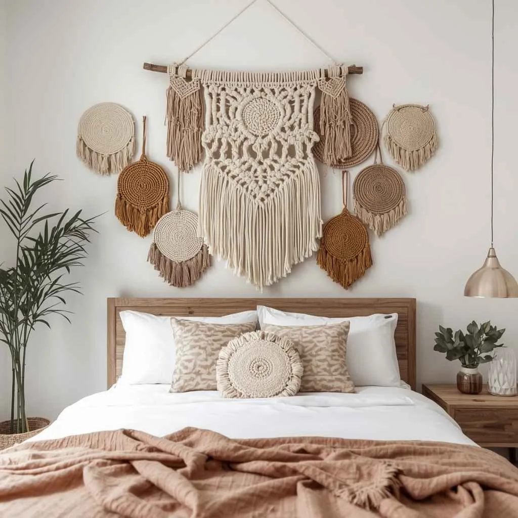 Above Bed Wall Decor Ideas to Transform Your Bedroom 4 Macrame or Woven Wall Hanging