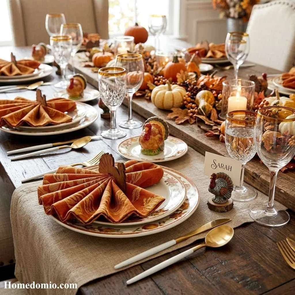 Turkey Themed Table Place Settings