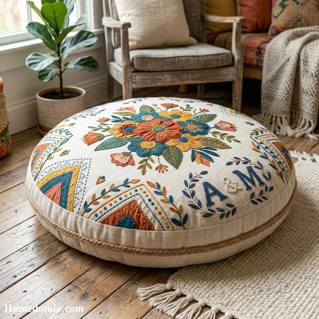 Appliqué Accent Floor Cushion